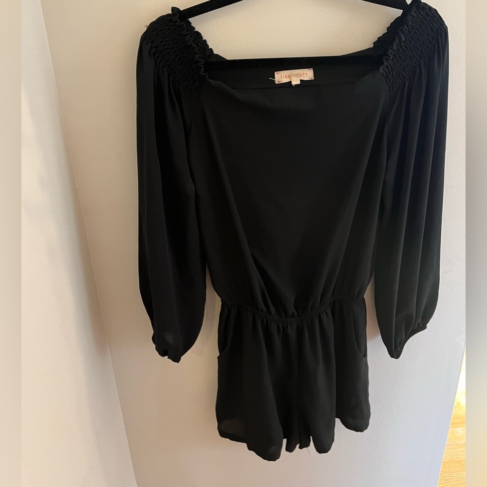 Black off the shoulder romper